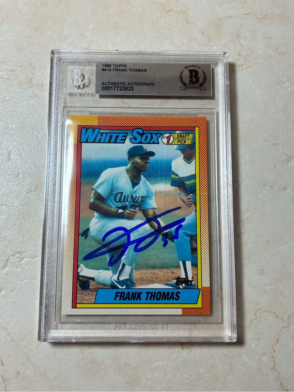 Topps Frank Thomas Signed Rookie Baseball Card Authenticated!